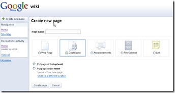 google sites 4 thumb JotSpot devient Google Sites et perd quelques fonctionnalités