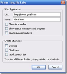 prism1 thumb Mozilla Prism le lien manquant entre entre lapplication Web et votre PC