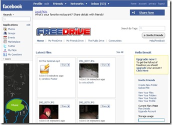 freedrive thumb Partagez vos fichiers sur Facebook