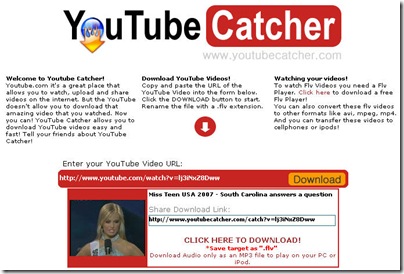 youtubecatcher_thumb Téléchargez des vidéos de YouTube sur votre PC en deux clics!