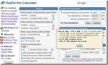 Calculez le coût d’une transaction PayPal avec ppcalc.com  